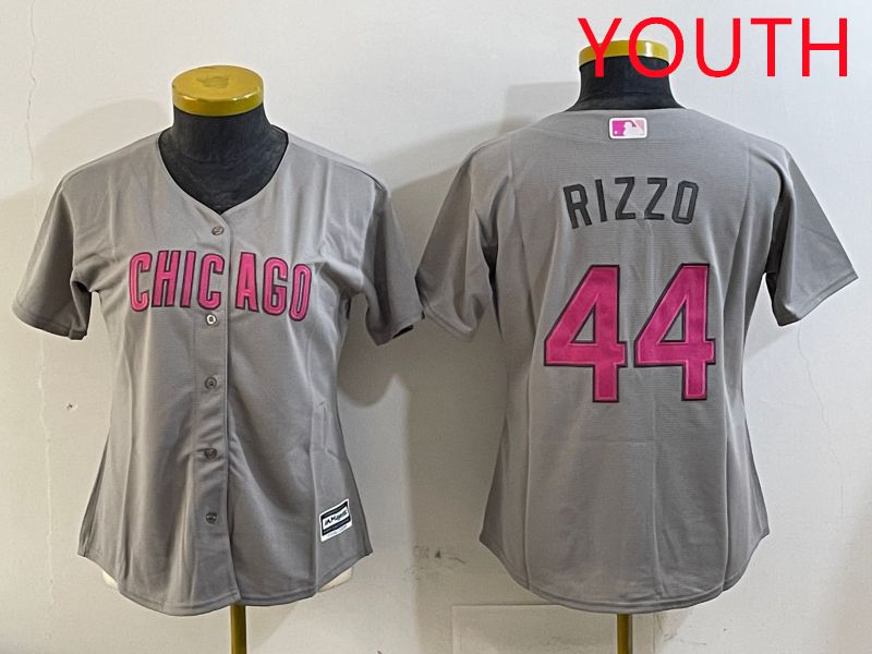 Youth Chicago Cubs 44 Rizzo Grey Fashion Game 2025 Nike MLB Jersey style 5